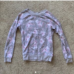 Floral gray crew neck